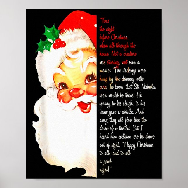 Santa Twas The Night Before Christmas Matching Paj Poster (Framsidan)