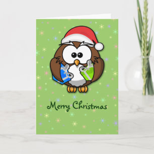 Santa uggla helgkort