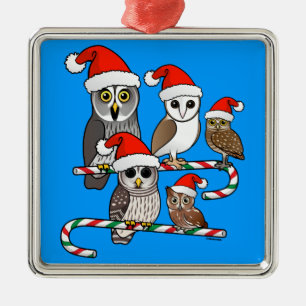 Santa Uggla Julgransprydnad Metall