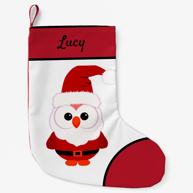 Santa uggla liten julstrumpa (Framsidan)