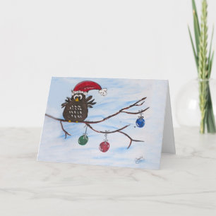 Santa ugglajulkort helgkort