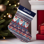 Santa Ugly jul Sweater Monogram Liten Julstrumpa<br><div class="desc">Ta med dig roligt till din helgdag-dekoration med den här julgosmonogramlagret. Med en lekfull och snabb design som inspirerats av klassiska helgdag, lägger den här lagret till lite humor i firande. Anpassa det med namn eller initialer för att skapa en unik och minnesvärd nyckelroll. Perfekt för gåva, den här lagren...</div>