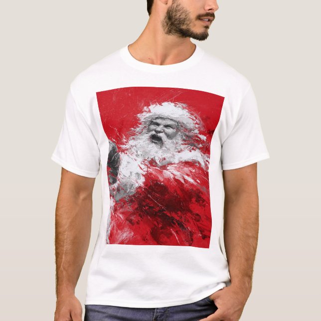 Santa Unbound – Crimson Shout of Winter T Shirt (Framsida)