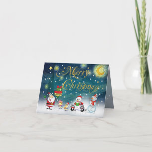 Santa under Vans Gogh Starry natt Helgkort