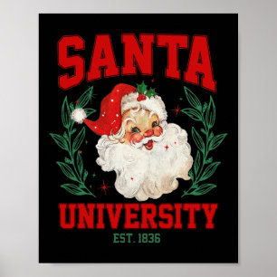 Santa Universiteten Funny Retro-jul Poster