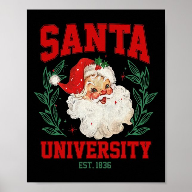 Santa Universiteten Funny Retro-jul Poster (Framsidan)