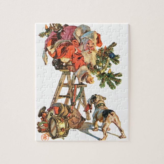 Santa Up a Ladder Pussel (Vertikal)