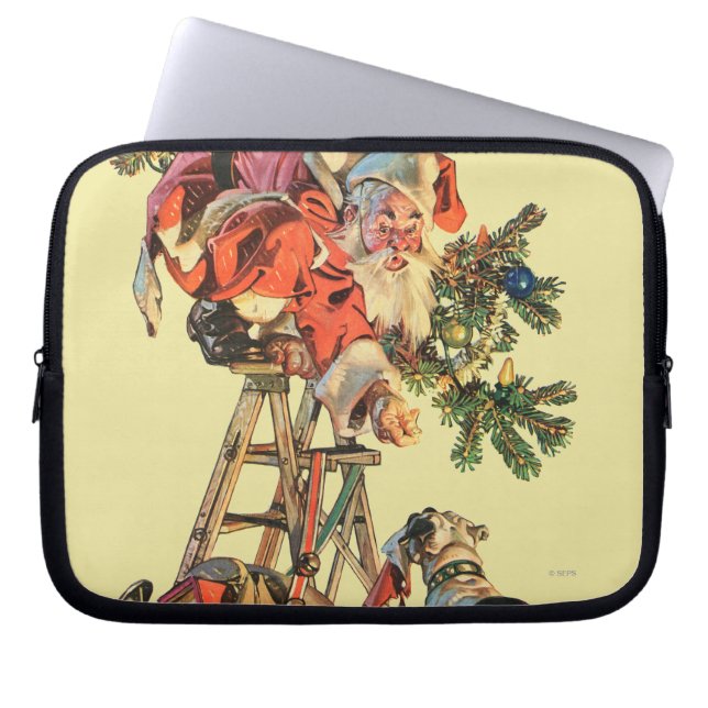 Santa upp en stege laptop sleeve (Framsidan)