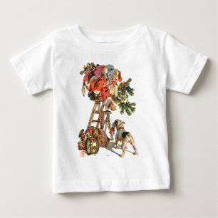 Santa upp en stege t shirt