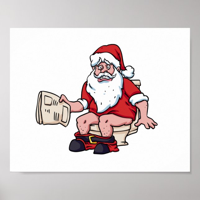 Santa Using Toilet Poster (Framsidan)