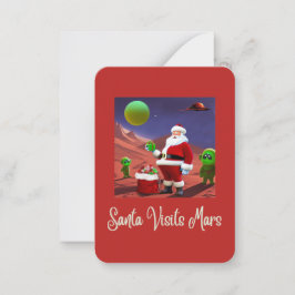 SANTA & UTOMJORDINGARNA, roligt Helgdag Card Anteckningskort