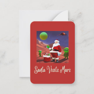 SANTA & UTOMJORDINGARNA, roligt Helgdag Card Anteckningskort