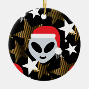 Santa utomlands emoji julgransprydnad keramik