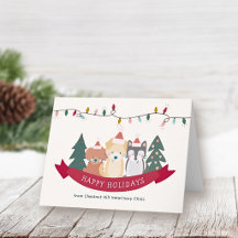 Santa Valpar Julkort För Djurbutik Julen