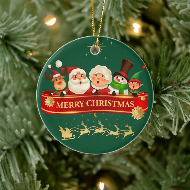 Santa & Vänner Klassisk Julgransprydnad Keramik (Träd)