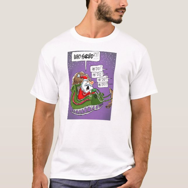 Santa "vem fes?!", TecknadjulT-tröja Tee Shirt (Framsida)