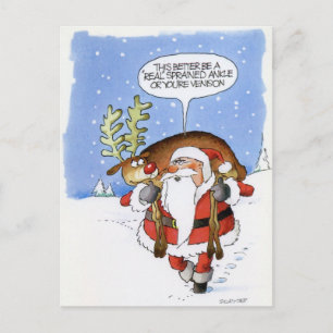 Santa Venison Helg Vykort