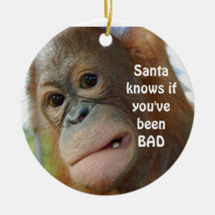 Santa vet, om du har varit dåligan julgransprydnad keramik