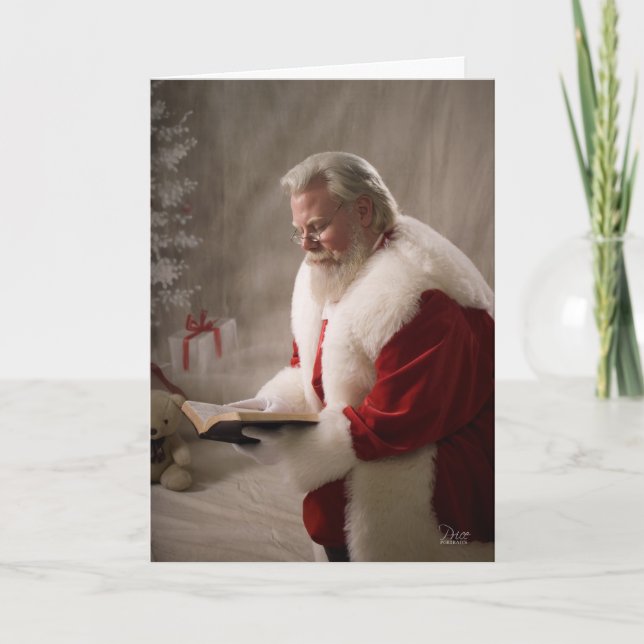 Santa vet resonerakortet helgkort (Framsida)