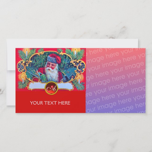 SANTA VINTAGE CHRISTMAS JULKORT (Framsida)