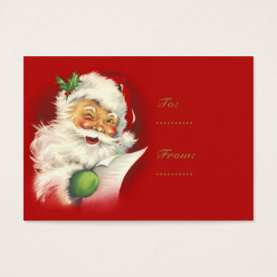 Santa Vintage Gift Märkres Visitkort