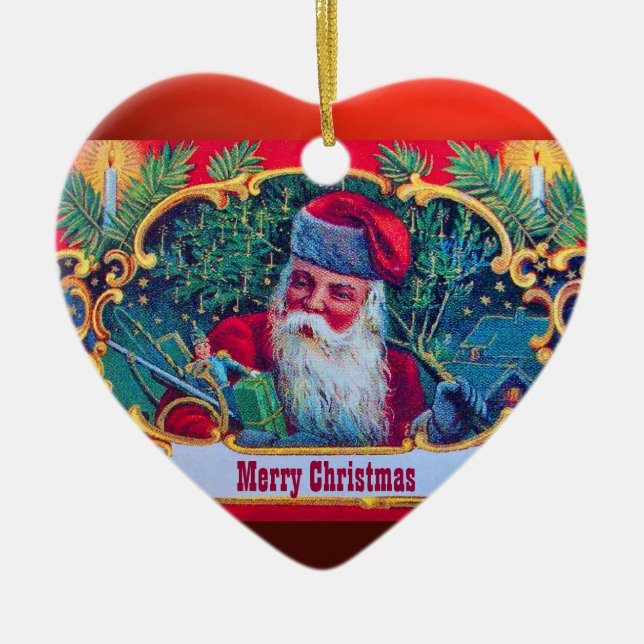 SANTA VINTAGE JULGRANSPRYDNAD KERAMIK (Framsidan)