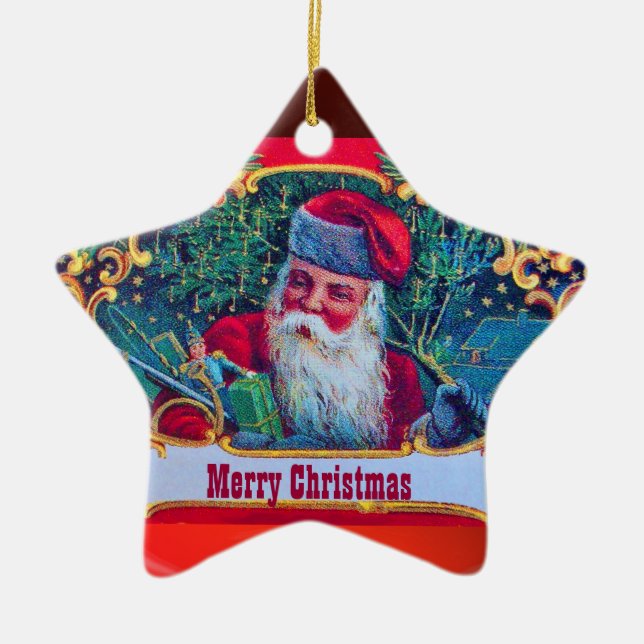 SANTA VINTAGE JULGRANSPRYDNAD KERAMIK (Framsidan)