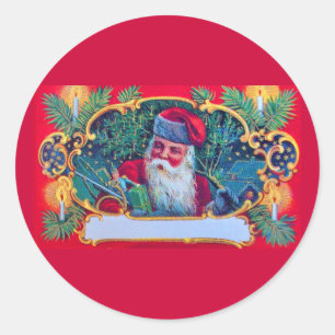 SANTA VINTAGE RUNT KLISTERMÄRKE