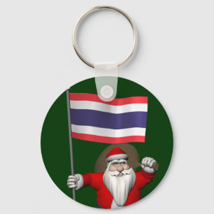Santa Visiting Thailand Nyckelring