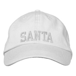 SANTA Vit På Vit Atletisk Chic Teckensnitt Broderad Keps