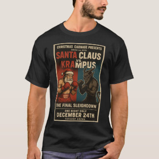 Santa vs Krampus Fight Night Christmas Shirt – Dar T Shirt