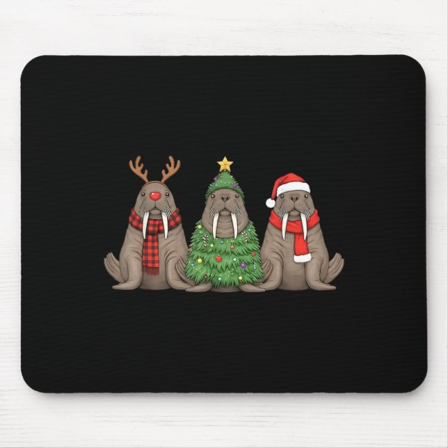 Santa Walrus Christmas Tree Walrus Lover Animal Xm Musmatta (Framsidan)