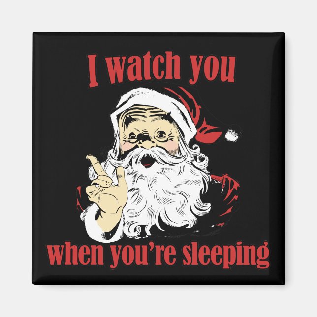 Santa Watches du sover Magnet (Framsidan)