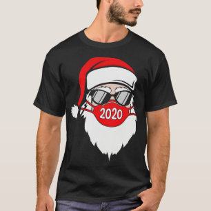 Santa Wearing Ansikte Mask and Glasses Funny d Kri T Shirt