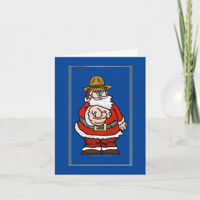 Santa Wearing Canadian Mountie Hat-julkort Kort (Framsida)