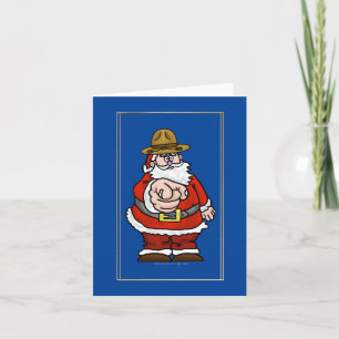 Santa Wearing Canadian Mountie Hat-julkort Kort