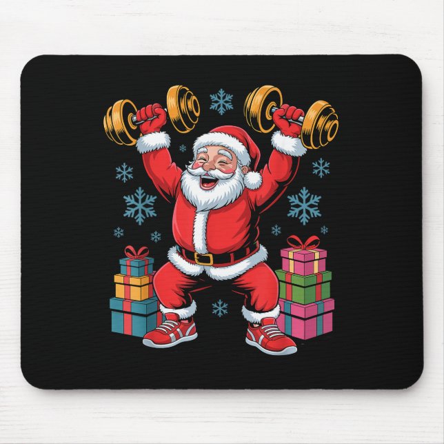 Santa Weightlifting Fitness Gym Training Christmas Musmatta (Framsidan)