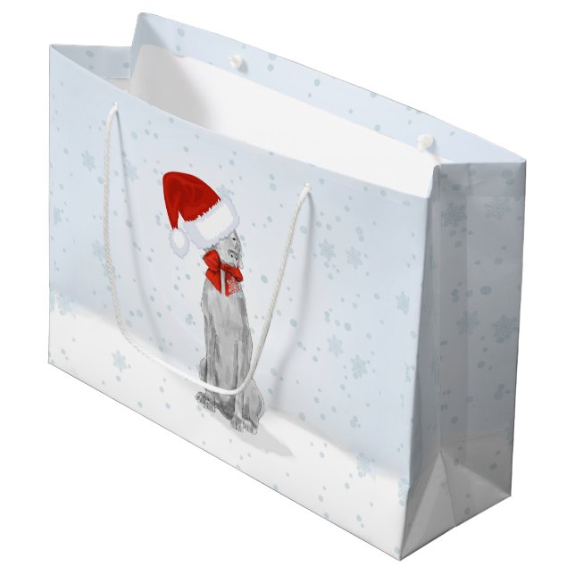 SANTA WEIMARANER I SNÖGÅVAN HÄNGER LÖS (Framsidan Vinklad)