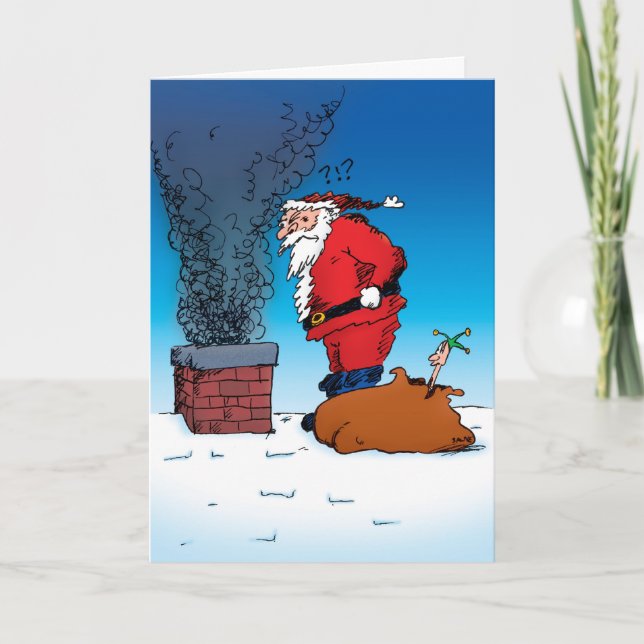 Santa Whiz Funny Tecknad Helgkort (Framsida)