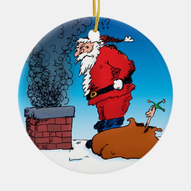 Santa Whiz-ornament Julgransprydnad Keramik (Framsidan)