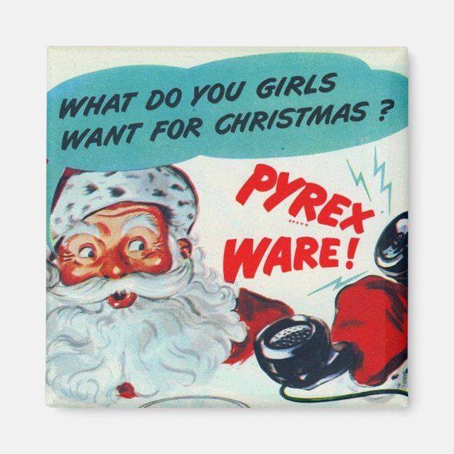 Santa Will tar med dig Pyrex Magnet (Framsidan)