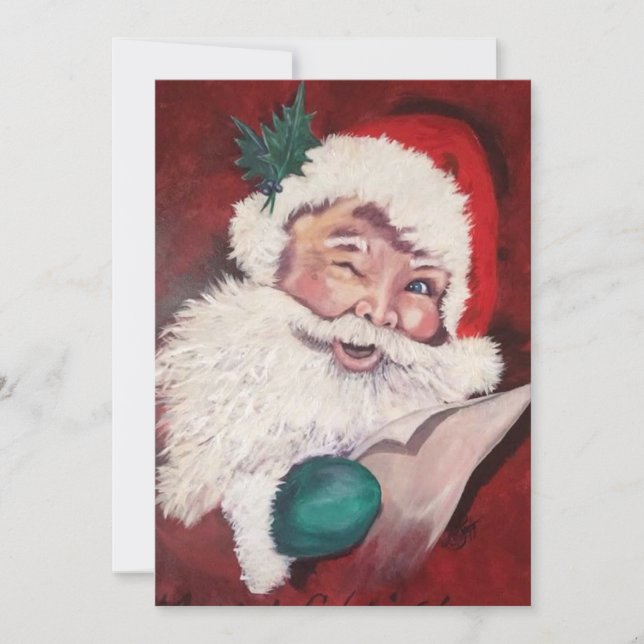 Santa Winking Julkort (Framsida)