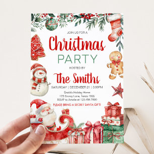 Santa Winter Gingerbröd jul Party Inbjudningar