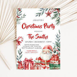 Santa Winter jul Party Inbjudningar
