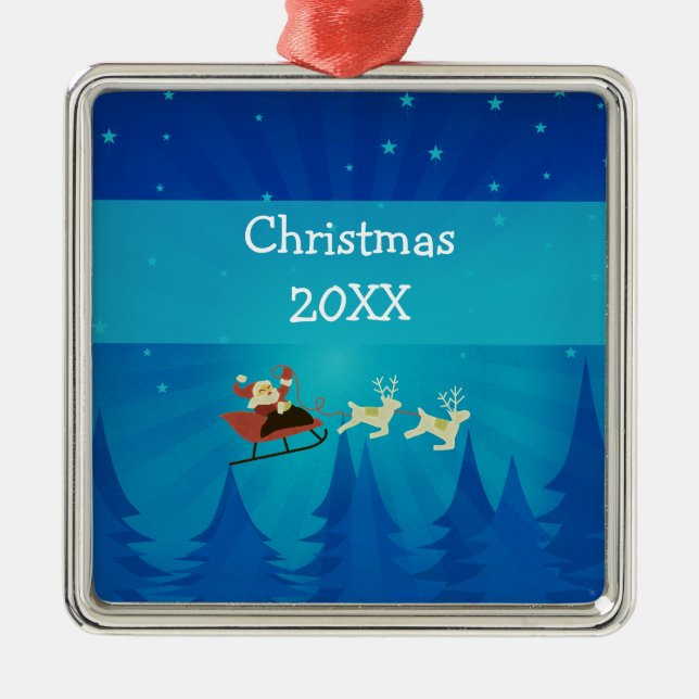 Santa Winter Scene Premium Ornament (Framsidan)