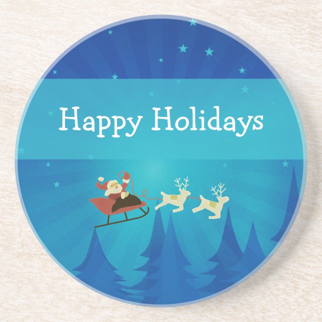 Santa Winter Scene Sandstone Underlägg Sandsten (Framsidan)