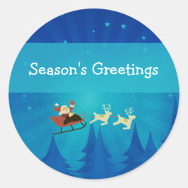 Santa Winter Scene Stickers Runt Klistermärke