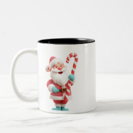 Santa with Candy Stick – Festive Christmas Coffee  Två-Tonad Mugg