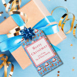 Santa With Forest Animals Presentetikett<br><div class="desc">Denna vackra märkre med julklappar,  som är försedd med jultomten och trädsdjur som firar i en viskskog,  är perfekt för att ge helgdag en festlig beröring.</div>