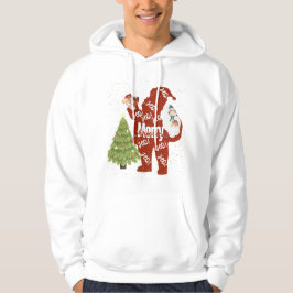 Santa with Gifts White Hoodie